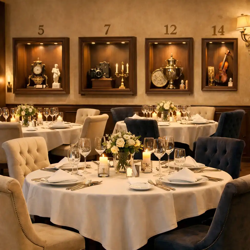 Sala restauracyjna z nakrytymi stołami