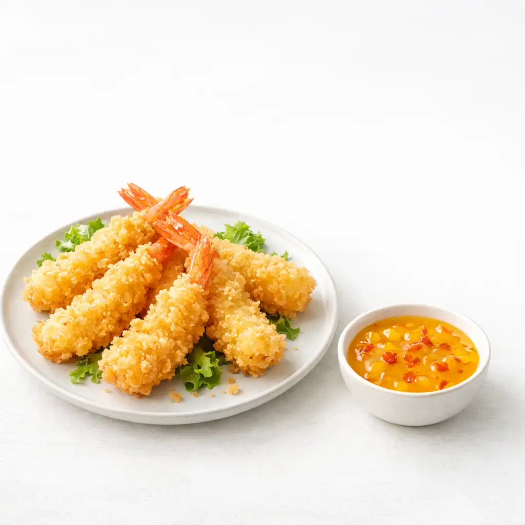 Krewetki w tempurze z sosem mango-chili